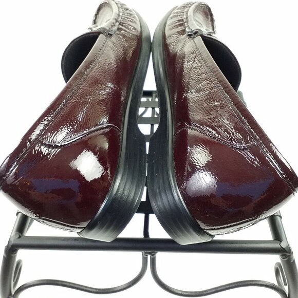 SAS Metro Bit Wine Red Patent Leather Tri Pad Footbed Loafers Womens Size 9 Slim - Picture 7 of 11